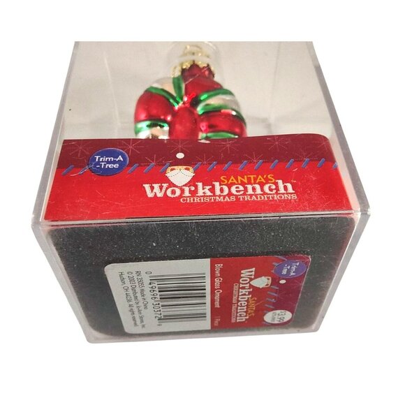 Set Of 6 Santas Workbench Christmas Candy Cane Ornaments Glass In Original Boxes - Picture 6 of 8